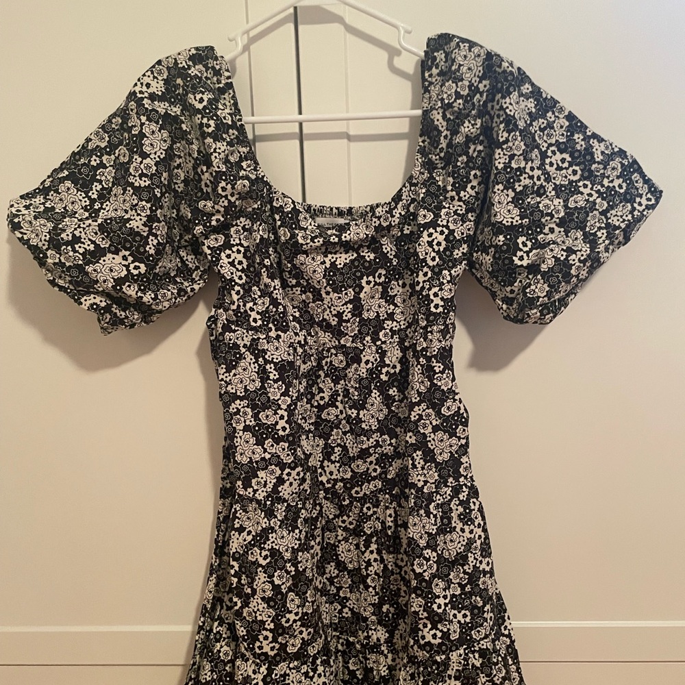 Faithful the Brand black and white floral mini dress. EUC.